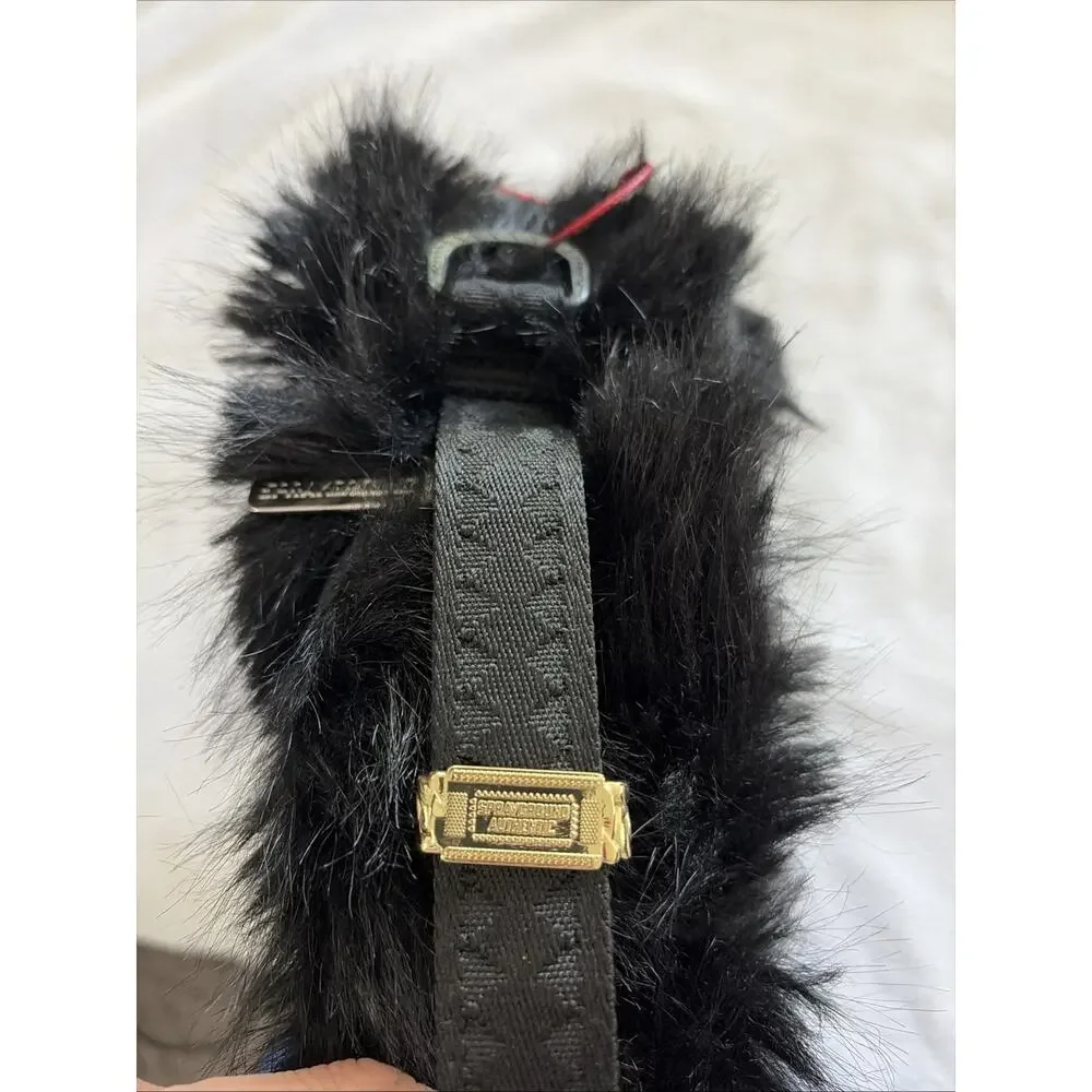 Sprayground Furzilla Night Fur Cray Backpack Black Shark Large Limited Edition